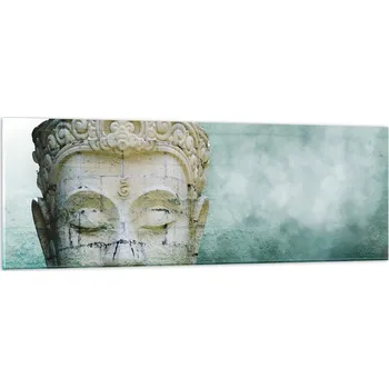 Obraz Obraz na skle do obýváku ložnice 90x30 Buddha foto obrazy na zeď sklo