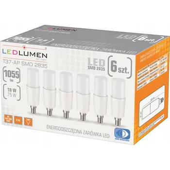Žárovka Sada 6x LED žárovka E14 T37 10W = 75W 1055lm Úsporná Bez blikání