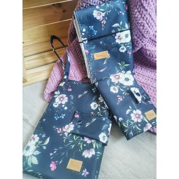 Obal na doklad Midi sada Flowers - (plenkovník + obal na očkovací průkaz + přebalovací podložka)