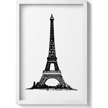 Obraz Dekorativní nástěnný obraz do obýváku, kuchyně - Ilustrace Eiffelovy věže 40x60 cm