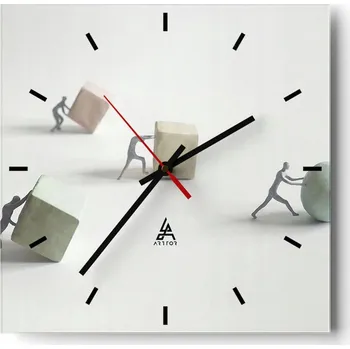 Hodiny Velké nástěnné hodiny 40x40 Abstrakce Skleněné tiché hodiny