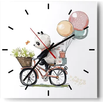 Hodiny Velké nástěnné hodiny 40x40 cm pro děti - Skleněné a tiché