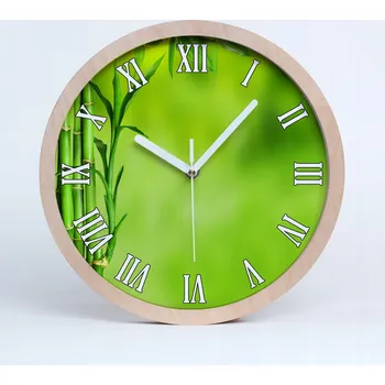 Hodiny Dřevěné nástěnné hodiny římské bambusové fi 25 cm