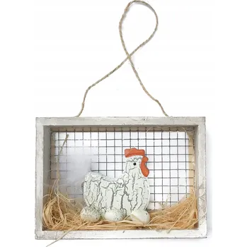 Velikonoční dekorace Velikonoční závěs z dřeva - slepice