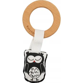 Dřevěné kousátko Baby Senses dřevo, látka bílá