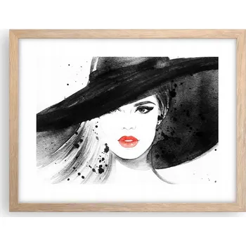 Obraz Obraz plakát v rámu světlý dub do obýváku 40x30 žena foto na zeď