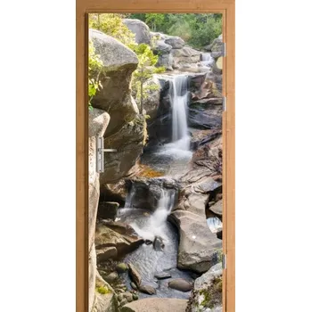 Fototapeta FOTOTAPETA NA DVEŘE NÁBYTEK FÓLIE VODOPÁD SKÁLY