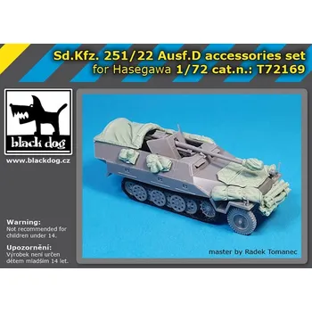 Plastikový model Blackdog 1/72 Sd.Kfz 251/22 Ausf D accessories set (Hasegawa)