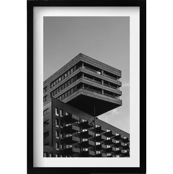 Obraz Elegantní obraz v černém rámu Architektura v Amsterdamu 40x60 cm