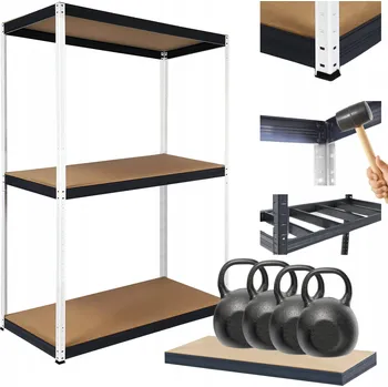 Dílenský regál Kovový regál do garáže a skladu HELIOS 106x75x45 cm, 3 police, nosnost 400 kg