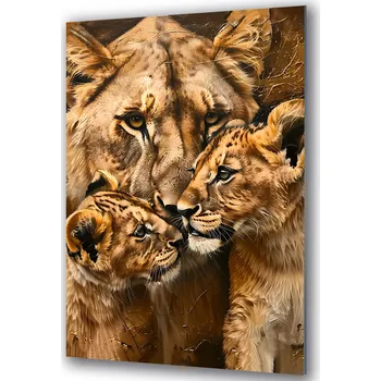 Obraz Skleněný Obraz Tygřice s mláďaty 83x130 cm