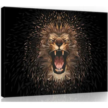 Obraz OBRAZ NA PLÁTNĚ CANVAS 100x75 LEV ŘEV GRAFIKA