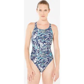 Dámské plavky DECATHLON Dámské jednodílné plavky Kamyleon XS-S BÍLÁ|MODRÁ