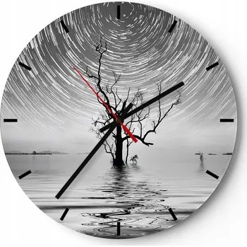 Hodiny Nástěnné hodiny do kuchyně 30x30 Abstrakce Skleněné hodiny do obýváku Tiché