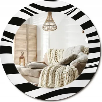 Zrcadlo Zrcadlo s potiskem do koupelny ložnice obývacího pokoje fi 60 cm Abstraktní vlna