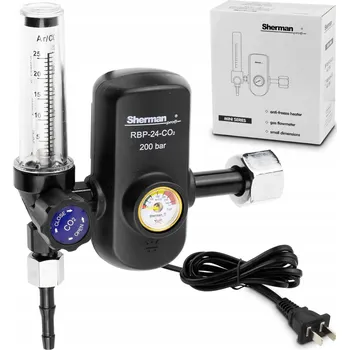 Zabezpečení domácnosti MINI REDUKTOR CO2 S ROTAMETREM A OHŘÍVAČEM 24V