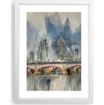 Obraz Obraz plakát v bílém rámu do obýváku 30x40 foto plakáty na zeď s motivem města