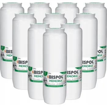 Svíčka Vložky do olejových do hřbitovních svíček BISPOL WO8 192H 10 Ks + zápalky DABSTER_ PL 38 ks