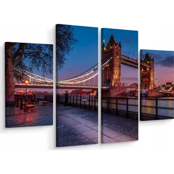 Obraz Čtyřdílný obraz Londýn UK Most Dekorace 3D 80x60