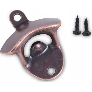 Otvírák Stříbrno-bronzový retro nástěnný otvírák na láhve s držákem na skleničku