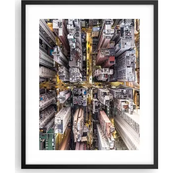 Obraz Foto obraz plakát na zeď v černém rámu 40x50 město plakáty do obýváku