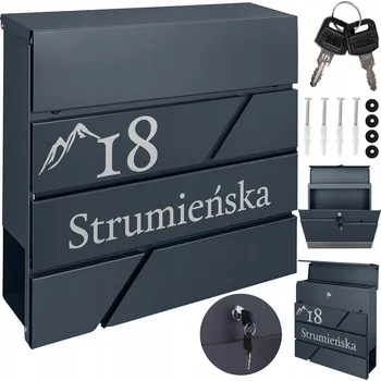 Poštovní schránka Poštovní schránka euroschránka, s vhozem, se schránkou na noviny M-TEC šedá