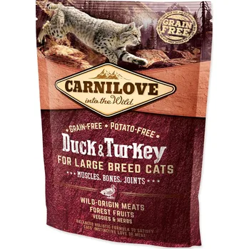 Krmivo pro kočku Carnilove Duck & Turkey for Large Breed Cats Muscles Bones Joints váha: 400 g