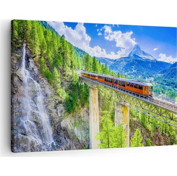 Obraz Obraz na plátně do obýváku ložnice 70x50 vlak foto obrazy na zeď