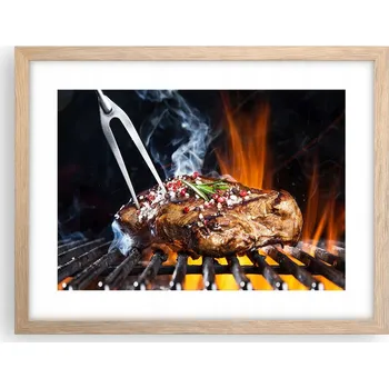 Obraz Obraz plakát v rámu světlý dub do obýváku 40x30 gastronomie foto na zeď