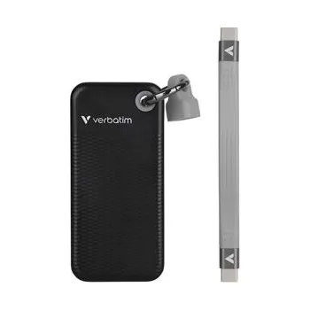 Externí pevný disk SSD Externí Verbatim Pocket SSD Black/Grey, 32194, 2000GB, černý, M.2, obsahuje USB C kabe (32194)
