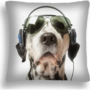 Polštář POLŠTÁŘ PES 04 SLUCHÁTKA BRÝLE DJ PL 40X40