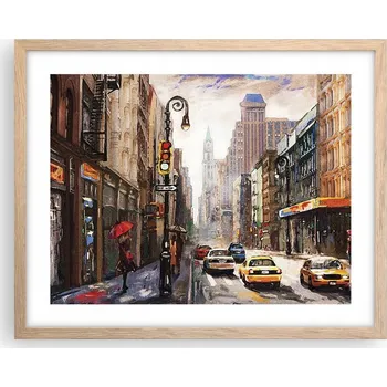 Obraz Obraz plakát na zeď v rámu světlý dub 50x40 New York foto do obýváku