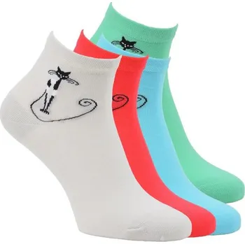 Dámské ponožky Dámské kočičí ponožky č.25, Barvy: Světle modrá, Velikost: 35-38