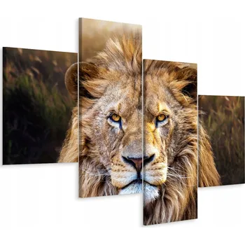 Obraz Čtyřdílný obraz PORTRET LVA 3D dekorace 80x50 cm