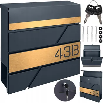 Poštovní schránka Poštovní schránka euroschránka, s vhozem, se schránkou na noviny M-TEC šedá