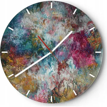 Hodiny Velké nástěnné hodiny 40x40 Abstrakce Skleněné hodiny Kulatý Tiché