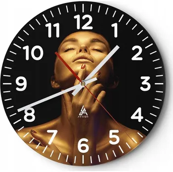 Hodiny Kuchyňské nástěnné hodiny 30x30 Žena Moderní skleněné hodiny do obýváku Tiché