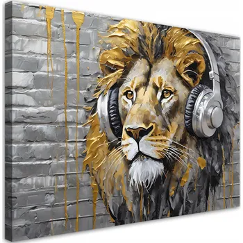Obraz OBRAZ NA ZEĎ DO OBÝVÁKU LEV HUDBA POP ART 60x40