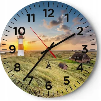 Hodiny Kuchyňské nástěnné hodiny 30x30 Krajina Moderní Skleněné hodiny do obýváku Tiché