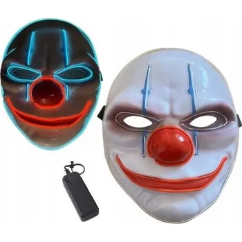 Karnevalová maska Plastová maska na obličej klaun bílý