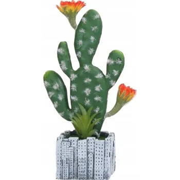 umělá květina KAKTUS UMĚLÝ KVĚT V KVĚTINÁČI DEKORACE DOMOVA KANCELÁŘE 24CM RŮZNÉ VZORY
