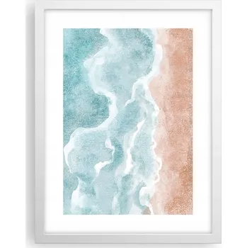 Obraz Obraz plakát v bílém rámu do obýváku 30x40 pláž foto plakáty na zeď