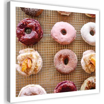 Obraz OBRAZ NA PLÁTNĚ Barevný Obraz na Plátně - Donuty Koblihy 50x50 cm