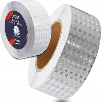 Reflexní Páska Samolepicí Konturová Bílá Role 25M Výstražná 5cm