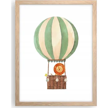 Obraz Obraz plakát v rámu světlý dub do obýváku 30x40 balón foto plakáty na zeď