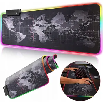 Podložka pod myš PODLOŽKA POD MYŠ HERNÍ SVÍTÍCÍ KLÁVESNICE XXL 80x30 RGB
