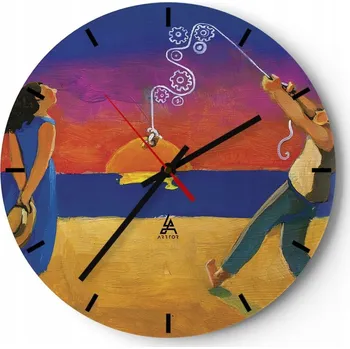 Hodiny Nástěnné hodiny ARTTOR skleněné kulatý 30 cm moderní vícebarevné tiché