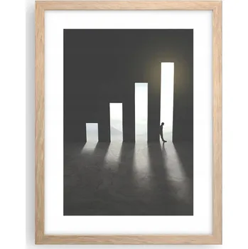 Obraz Obraz plakát v rámu světlý dub do obýváku 30x40, firemní plakáty na zeď