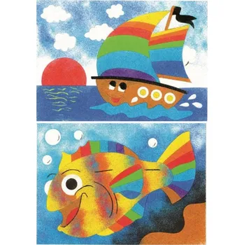 kreativní sada PIASKOWE OBRAZKI z písku 2 obrázky RYBA LOĎ