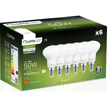 Žárovka 6x LED žárovka E14 Reflektor R50 6W = 50W 540lm 4000K Neutrální bílá 120°